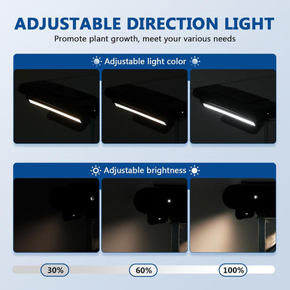 BAOSHISHAN Aquarium Chiller Fan, Powerful Fish Tank Cooler with Light, Adjustable Wind Speed & Brightness, Super Quite Fan for Axolotl Coral Fish Tank