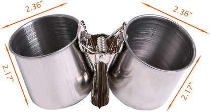 QBLEEV Bird Water Feeder Dishes Bird Bowl for Cage Coop Cups Parrot Food Hanging Pet Animal Stainless Steel Birdcage Bowls Feeding Perches Play Stand with Clamp