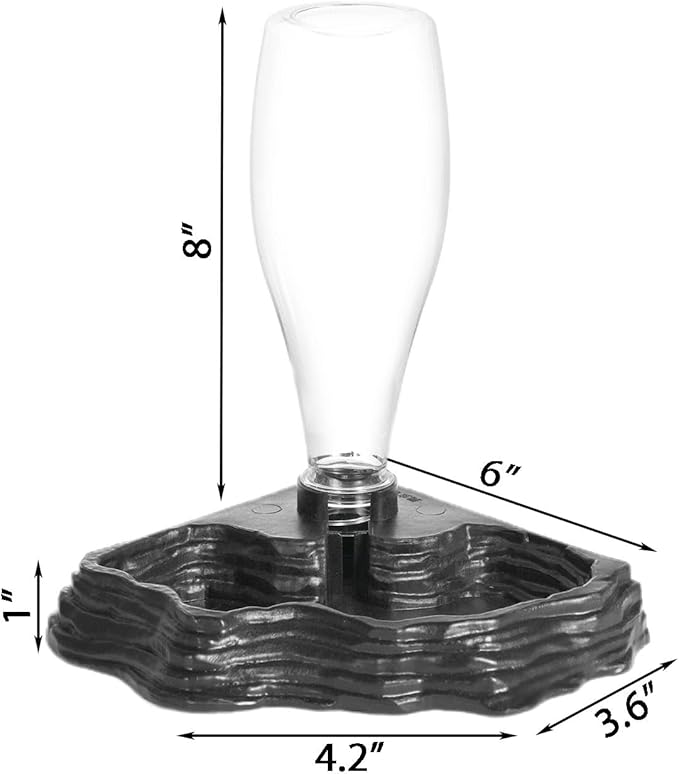 Automatic Reptile Water Dish 13.5Oz Reptile Water Bowl Bearded Dragon Leopard Gecko Snake Lizard Terrarium Tank Accessories… (Black)