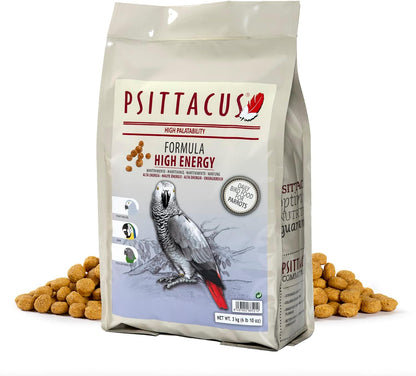 Psittacus High Energy 6.6 lb | Complete Pellet Diet for African Greys, Macaws and Other African Parrots | Premium Food for Birds, 100% no-GMO