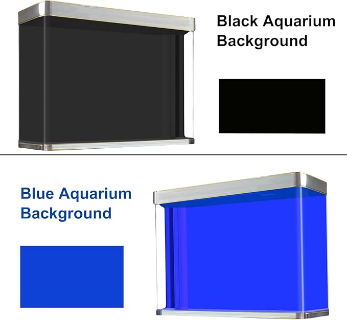ELEBOX Aquarium Background Blue Black Fish Tank Background Wallpaper Double-Sided Aquarium Backing, Aquarium Decorations for 10 Gallon Aquarium 11.8" x 16.5"