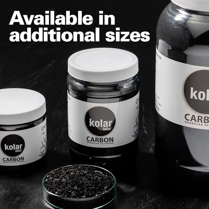 Kolar Labs Crystal Cal Activated Carbon – Small Jar, Activated Charcoal for Aquariums and Fish Tanks