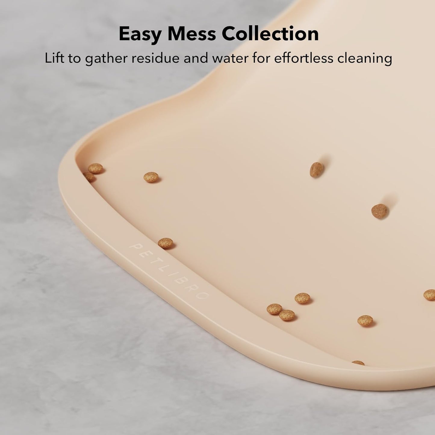 PETLIBRO Cat Food Mat Safety Silicone Dog Food Mat for Feeder Fountain Waterproof Dog Bowl Mats Raised Edge Spill Protection Floor, Cove Feeding Pet Mat(for PLAF109 PLAF301), 22''x16.5''