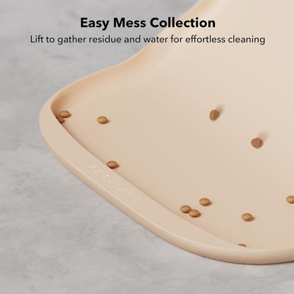 PETLIBRO Cat Food Mat Safety Silicone Dog Food Mat for Feeder Fountain Waterproof Dog Bowl Mats Raised Edge Spill Protection Floor, Cove Feeding Pet Mat(for PLAF109 PLAF301), 22''x16.5''