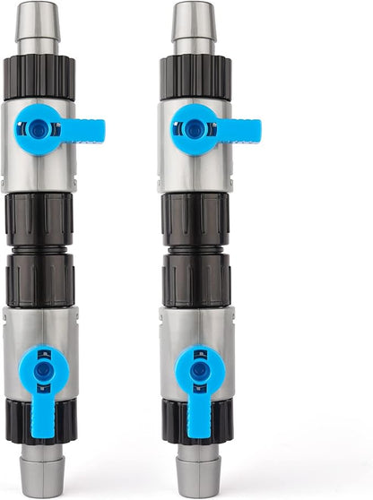 LANDEN Double Tab Connector for Aquarium, Canister Filter Hose Connector, Fish Tank Water Flow Control, Quick Release Valve-16/16X2pcs