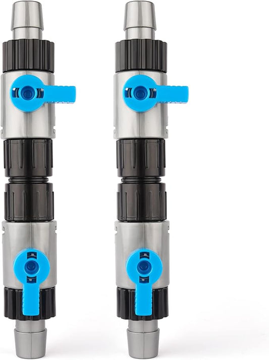 LANDEN Double Tab Connector for Aquarium, Canister Filter Hose Connector, Fish Tank Water Flow Control, Quick Release Valve-16/16X2pcs