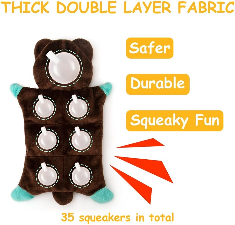 No Stuffing Dog Toys - 5 Pack Squeaky Crinkle Plush Set for Puppy Teething, Durable Chew Toys for Small Medium Dogs, Cute Holiday Pet Toys for Playing Training Reducing Boredom