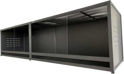 PVC Reptile Enclosure 80x16x16inch Large Reptile TerrariumTempered Glass Doors Habitat 88 Gallon for Bearded Dragon Gecko Lizard Snake, Wide Breeding Lounge Vivarium Area with Combination Lock