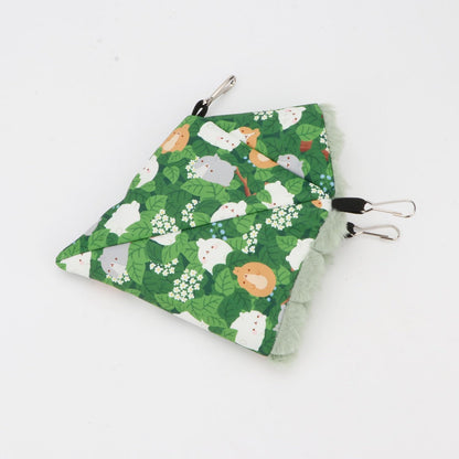 Wontee Bird Nest House Winter Warm Hanging Hammock Bird Bed Snuggle Hut for Parakeets Budgies Caique Conures Cockatiels (Small, Green)