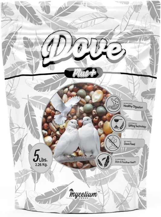 Mycelium Dove Plus Wild Bird Food (5 LB Bag) | Premium Bird Seed Mix for Doves, Pigeons & Ground-Feeding Birds | Supports Healthy Digestion | Organic, Non-GMO & Made in USA