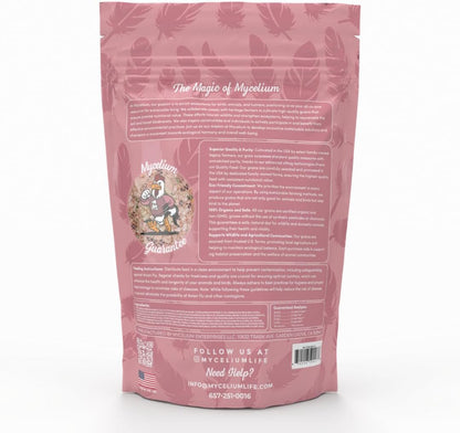 Mycelium Small Pet Bird Plus | Bird Seed for Cockatiels, Parrots, Lovebirds | Organic Mix with Vitamins, Egg, Oyster Shell, Pumpkin & Safflower | Supports Digestion & Feather Health | 5 lb Bag