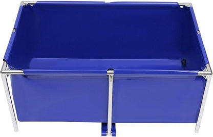 Canvas Fish Pond Foldable Above Ground Fish Aquarium Ornamental Swimming Pool Water Storage Tank Fish Water Tank with Drain Valve Koi Goldfish Tank Breeding Indoor Outdoors