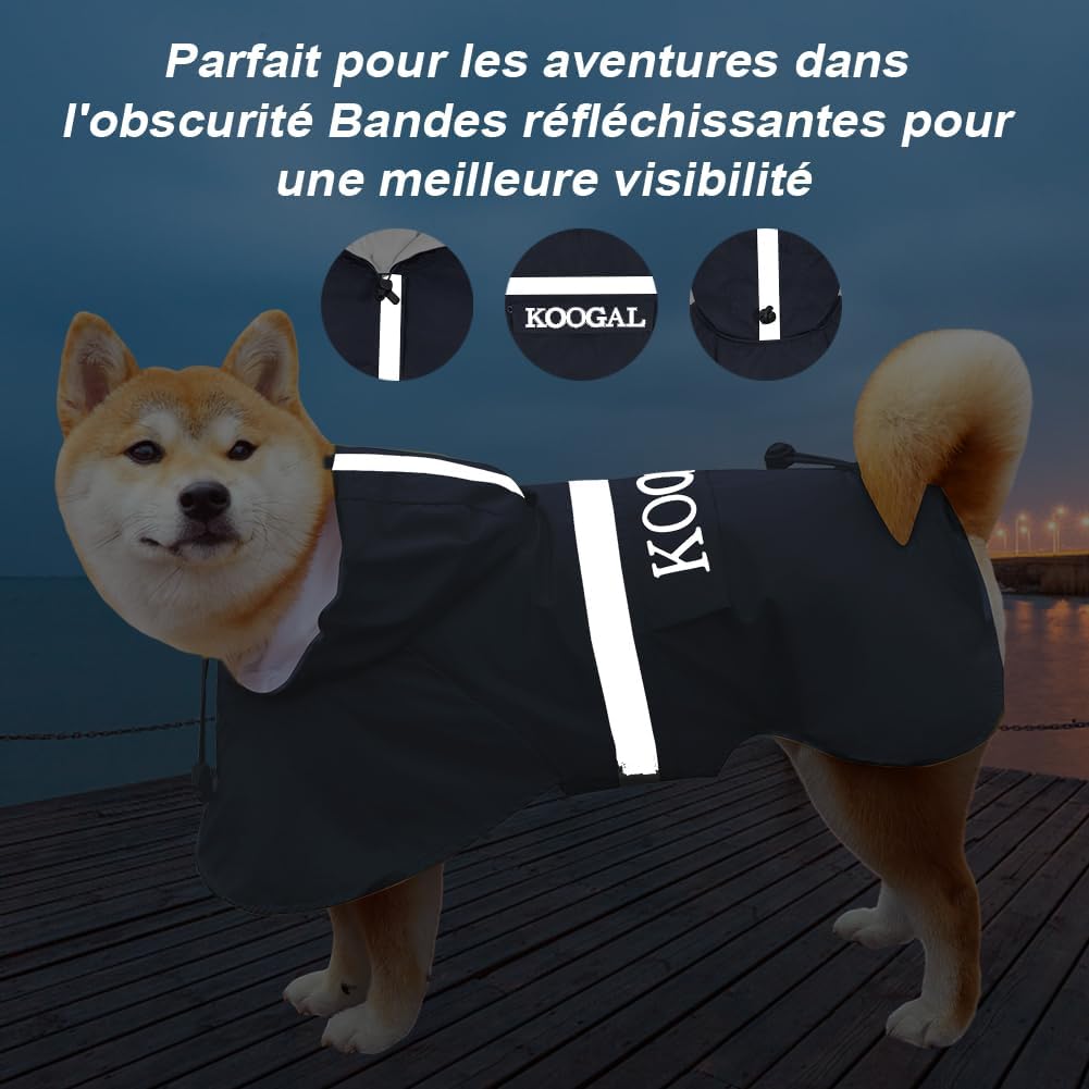 for Small to Medium Dog Raincoat Apparel Poncho Waterproof Dog Clothes Pet Jacket Dog Raincoats Jacket (Navy Blue,3XL) for Small to Medium Dogs