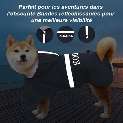 for Small to Medium Dog Raincoat Apparel Poncho Waterproof Dog Clothes Pet Jacket Dog Raincoats Jacket (Navy Blue,3XL) for Small to Medium Dogs
