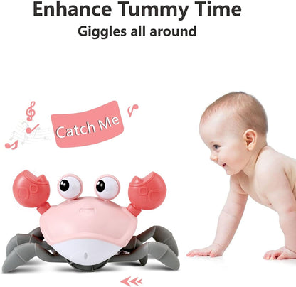 control future Baby Girl Toys Tummy Time: Pink Crawling Crab Babies Montessori Toy Learning 36 Months 3 Year Old Birthday Infant Girls Valentines Gifts Stuff 0 1 2 Essentials