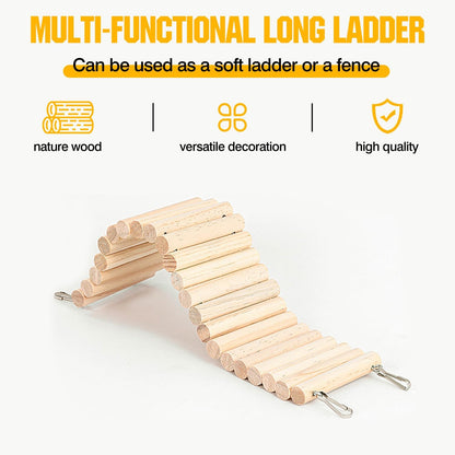 Hamster Suspension Bridge Toy，Small Animal Climbing Toys,Chinchilla Cage Natural Wood Flexible Platform Toy,Suitable for Hamsters, Chinchillas, Guinea Pigs, Birds, Small Animals