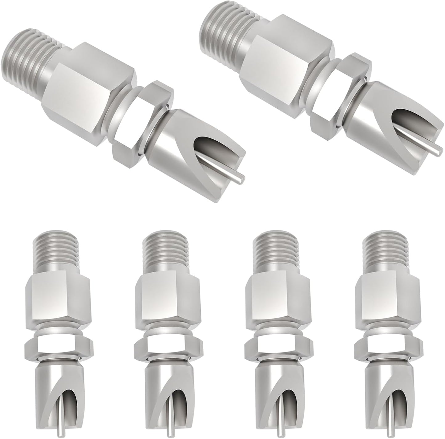 Threaded Stainless Steel Rabbit Nipples Rodent Nipples Waterer Automatic Rabbit Waterer Watering System Animal Supplies Breeding Supplies (Grey, 6)