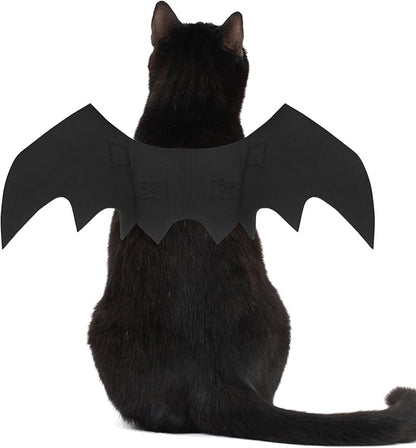 Cat Halloween Costume, Cat Costumes, Small Dog Halloween Costumes - Bat Wing with Pumpkin Bell for Pet Halloween Cosplay Party Dress Up Accessories (Small)