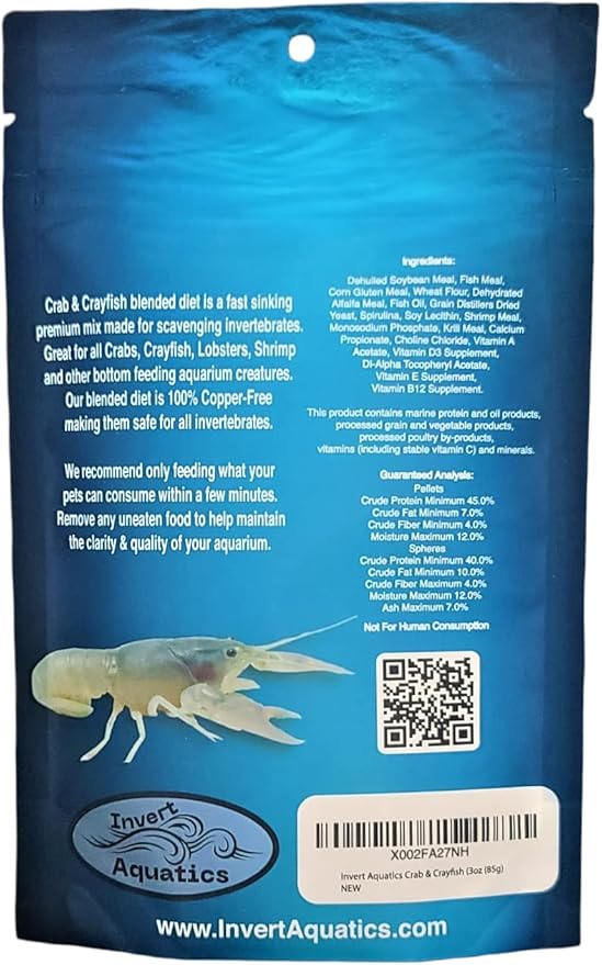 Crab & Crayfish Sinking Blended Diet - Aquatic Crab & Shrimp Food (3 oz (85g))