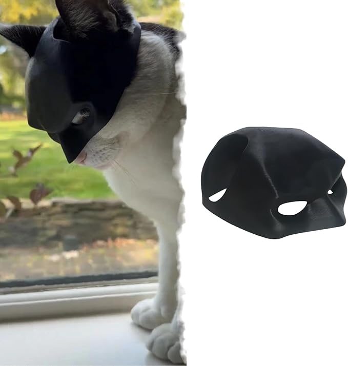 Cat Bat Mask Halloween Costumes Accessories for Cats, Cat Bat Cosplay Apparel (Medium, Black Bat)