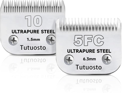 Clipper Blades Pet Grooming Clipper Replacement Blades Detachable Blade Compatible with andis/wahl/Oster Dog Clippers (10#&5FC)