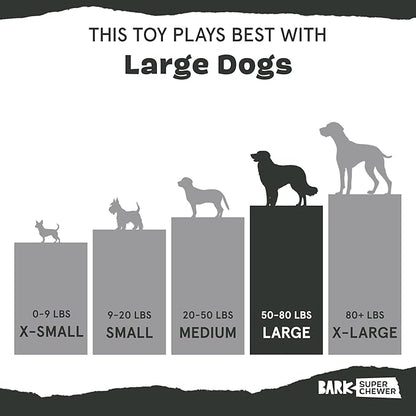 Barkbox Cheeze Brawl Super Chewer Plush Toy with Hard Core Center, Large