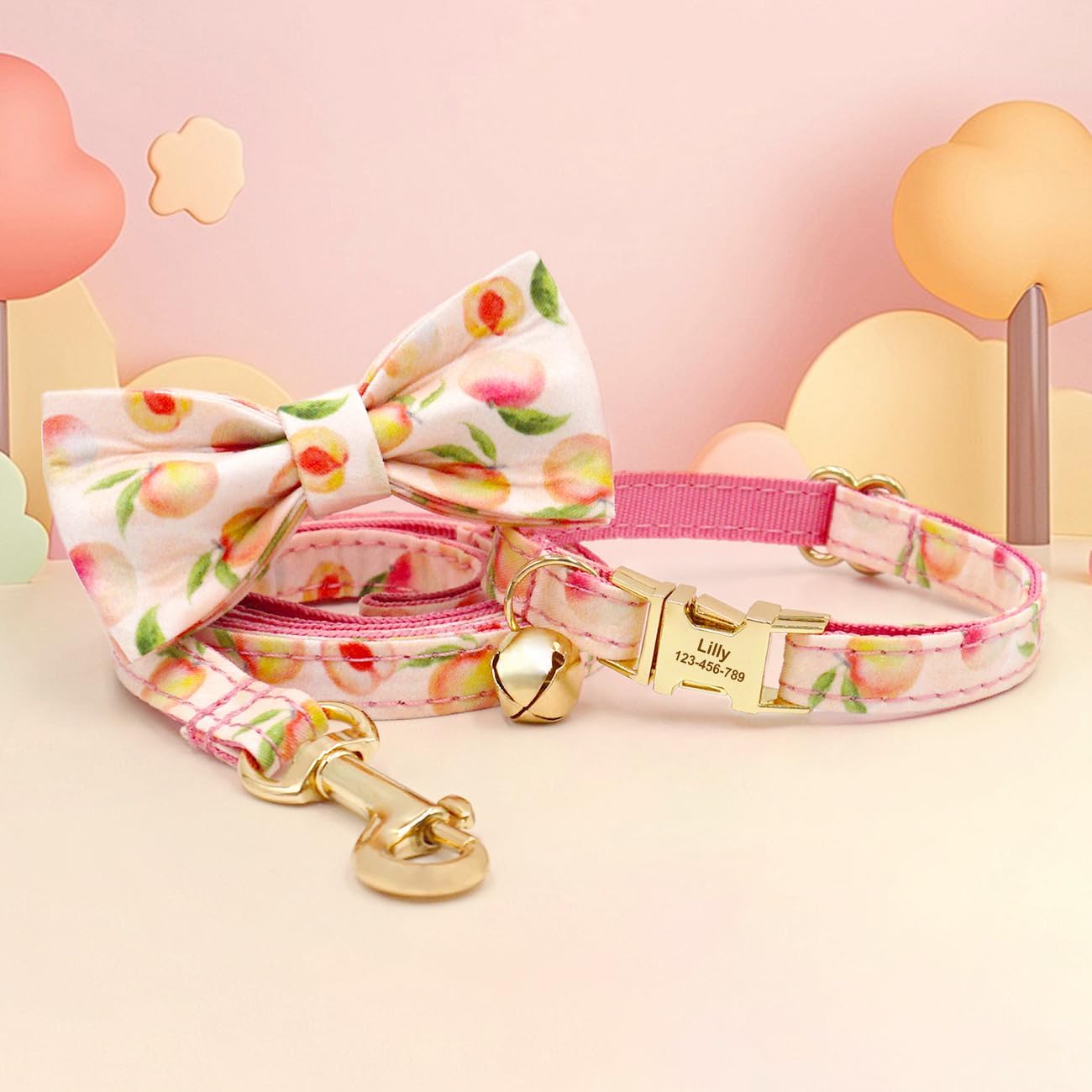 Personalized Cat Collar with Engraved Name Phone Number for Boy and Girl Kittens (Fruit)