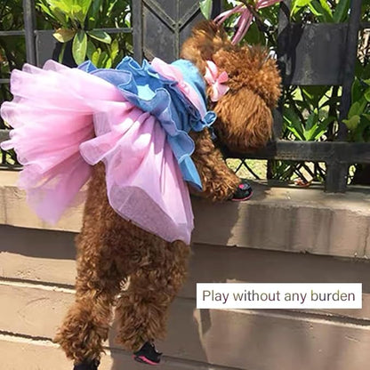 ANIAC Pet Denim Dress with Cute Bow-Knot Comfy Vest Skirt Lace Trim Tutu Summer Spring Clothes for Cats and Small Dogs (X-Small)