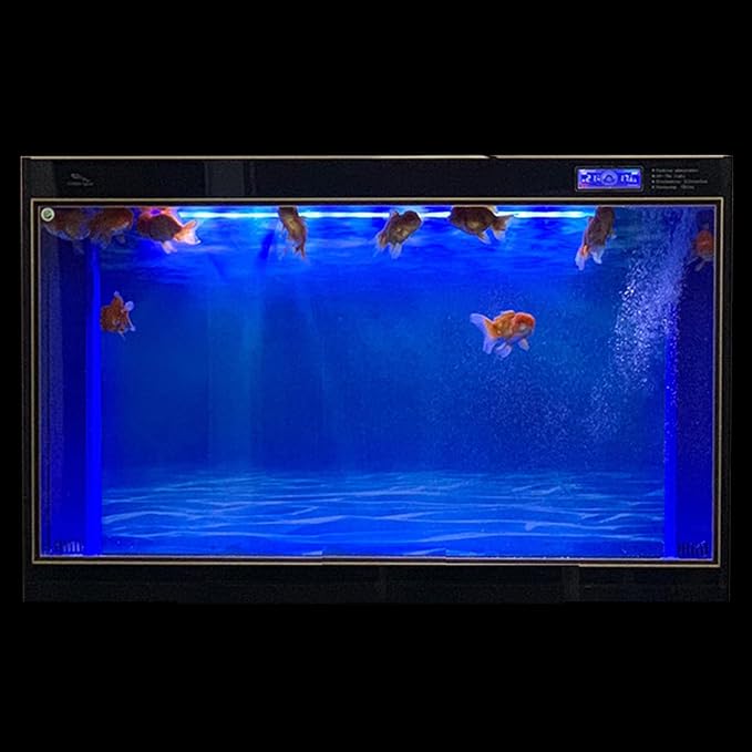 ELEBOX Aquarium Background Blue Black Fish Tank Background Picture 2 Sides Fish Backdrop for Aquarium Wallpaper 12"x 32"