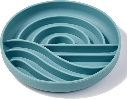 OHMO Slow Feeder Dog Bowls (Sunrise, Celestial) Enrichment Toy Soft Silicone Food Safe Feeding Bowl Non Slip Suction Cup for All Breed Pet, Cat Slow Down Eating Dishes, Boredom and Anxiety Reducer