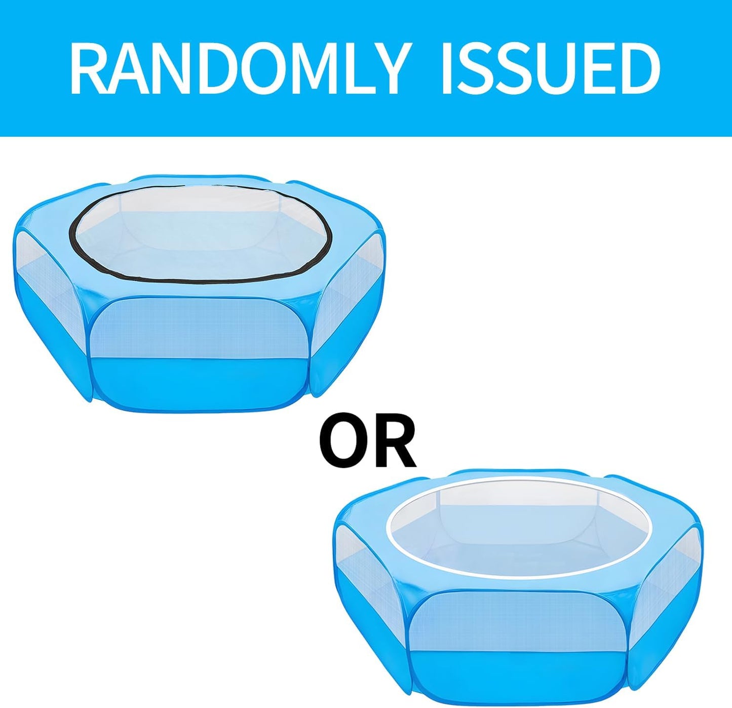 UWE Small Animal Playpen, Chicken Brooder Box with Cover Top, Portable Outdoor Exercise Pet Cage Tent, Waterproof Breathable Pet playpen Indoor for Chick Ktiien Bunny Hamster Guinea Pig, Blue