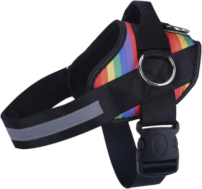 Joyride Basic Essential Dog Harness 1.0 - Small, Medium, Large Dogs, No-Pull Pet Vest with 3 Side Rings for Leash Placement, Adjustable for Training (Rainbow, XL)