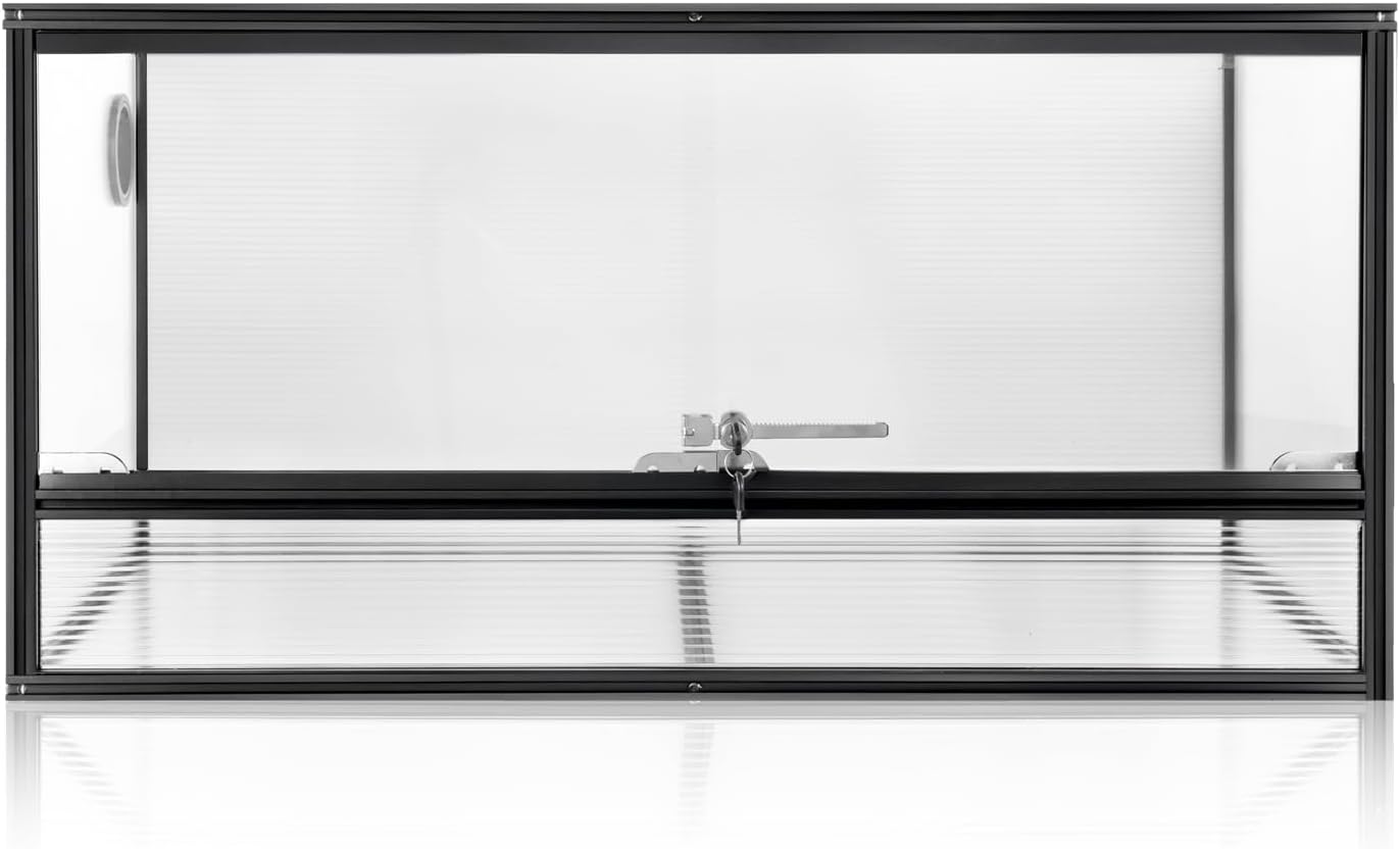 50 Gallon Bearded Dragon Tank, 36"x18"x18" (3x1.5x1.5 ft) Reptile Terrarium, Medium Reptile Enclosure with Aluminum Frame, Mesh Top, Lock Doors