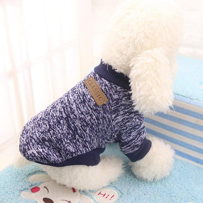 Idepet Pet Dog Classic Knitwear Sweater Soft Fleece Coat for Small,Medium Dog,Warm Pet Dog Cat Clothes,Soft Puppy Customes (M, Navy)