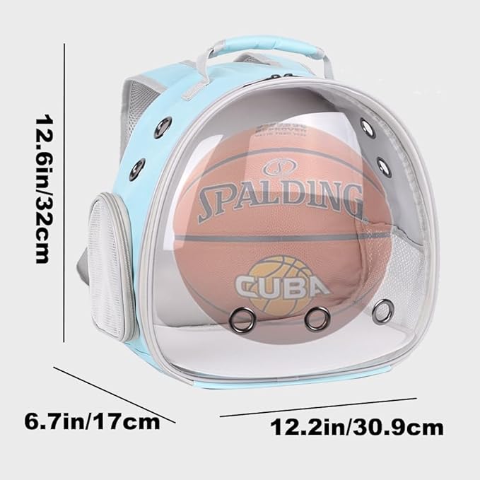 Portable Guinea Pig Backpack with Small Bag Harness and Leash Set, Space Capsule Bubble Pet Carrier Cage Travel for Rabbit, Bearded Dragon, Sugar Glider (Blue, Backpack)