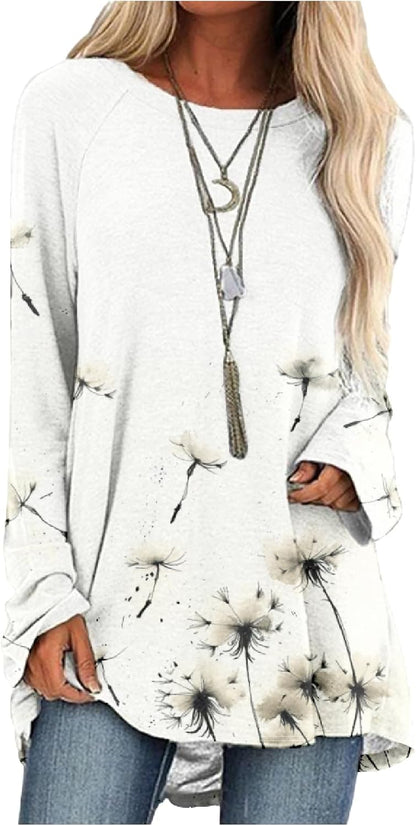 MARSVOVO Women Novelty Graphic Plus Size Sweater Crewneck Long Sleeve Cute Printed Loose Fit Casual Fall Sweaters Top