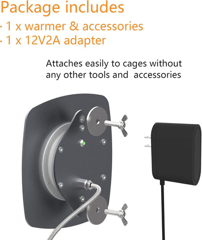 Bird Heater, Thermostatical Bird Warmer for Parakeets, IP67 Waterproof Bird Accessories and Supplies, 12V