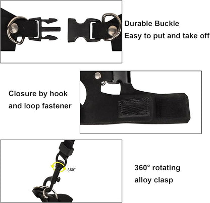 ADOGGYGO Bearded Dragon Harness Leash Set- 3 Size Pack Lizard Harness, Lizard Reptile Walking Leash for Bearded Dragon Reptiles (Black)