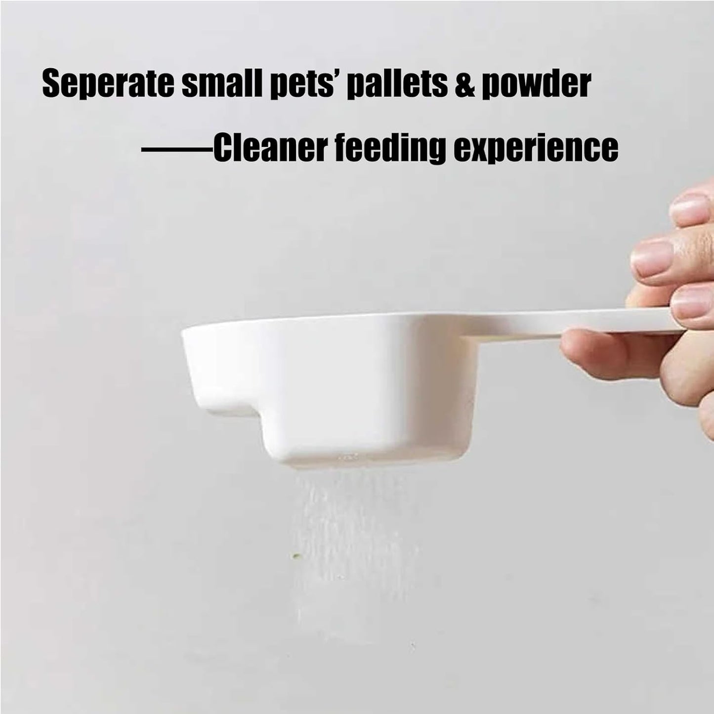 Rabbit Feeder Spoon for Sifting Food Powders, Small Animal Feeder Sifter Scoop for Rabbit, Guinea Pig Pellets,Bunny Feeder Accessory for Cages