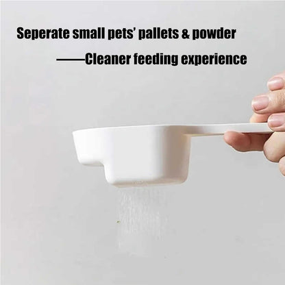 Rabbit Feeder Spoon for Sifting Food Powders, Small Animal Feeder Sifter Scoop for Rabbit, Guinea Pig Pellets,Bunny Feeder Accessory for Cages