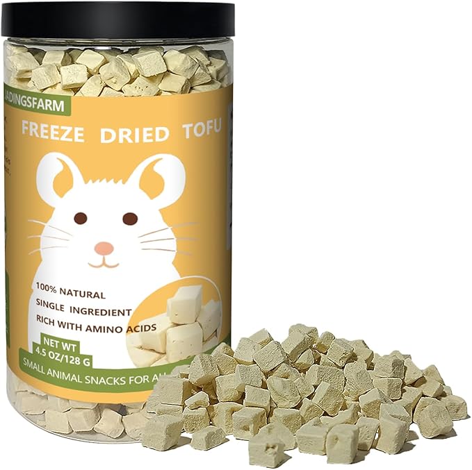 Natural Hamster & Gerbil Food 6oz, Vitamin & Mineral Rich Daily Diet for Hamsters, Gerbils ,Guinea Pigs, Chinchillas ,Supports Dental Health and Digestion, Fruit & Vegetable Hamster Food (Tofu)