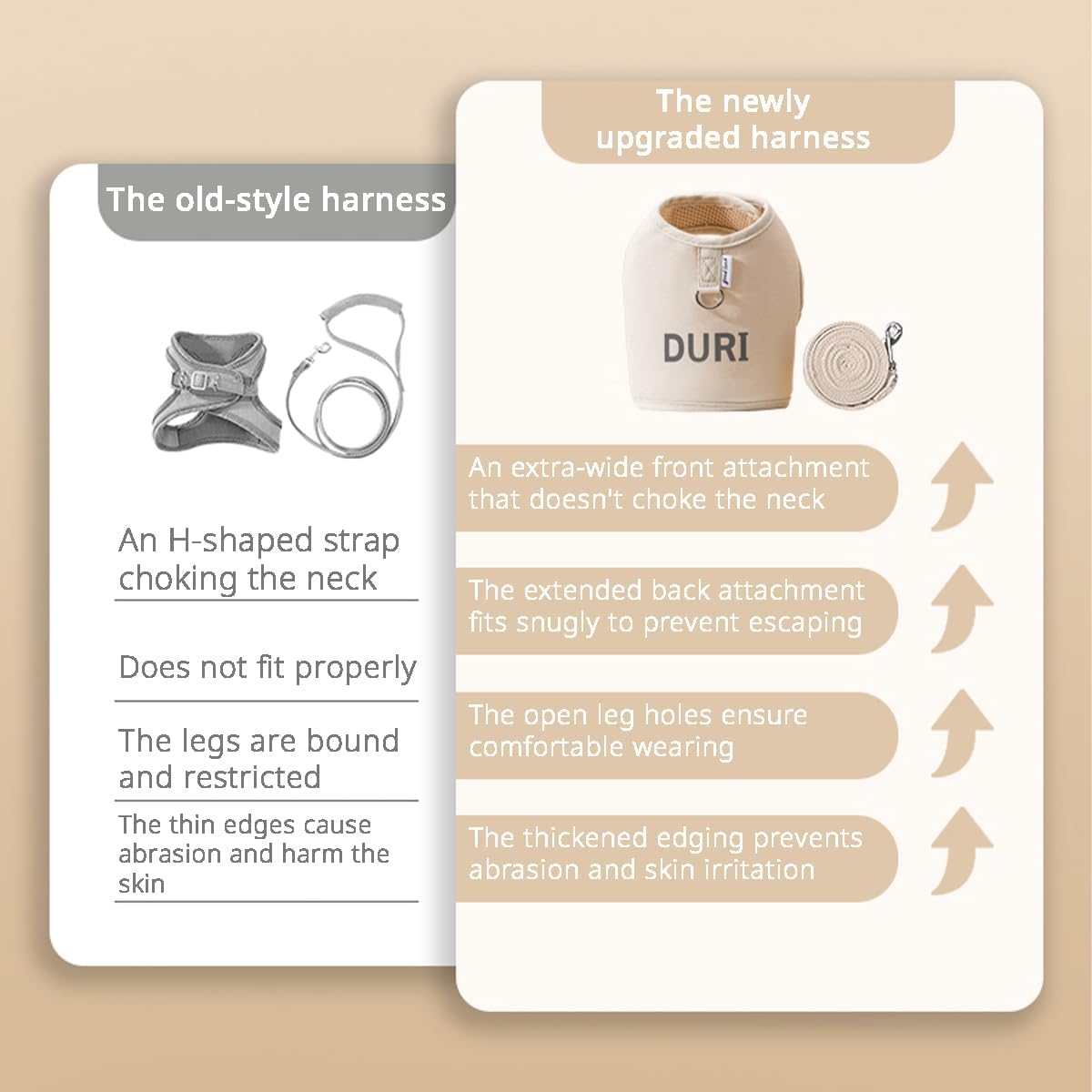 MANON ROSA Rabbit Harness and Leash Set - Escape-Proof Adjustable Vest Harness for Dwarf Bunnies, Soft Padded Conejos Collar with Safety Buckle, Small Animal Walking Accessories