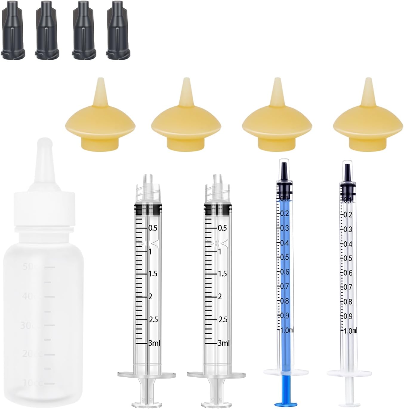 Mini Pet Feeding Bottle and Syringes with Nipples for Small Cat Dog Animals (Model 4)