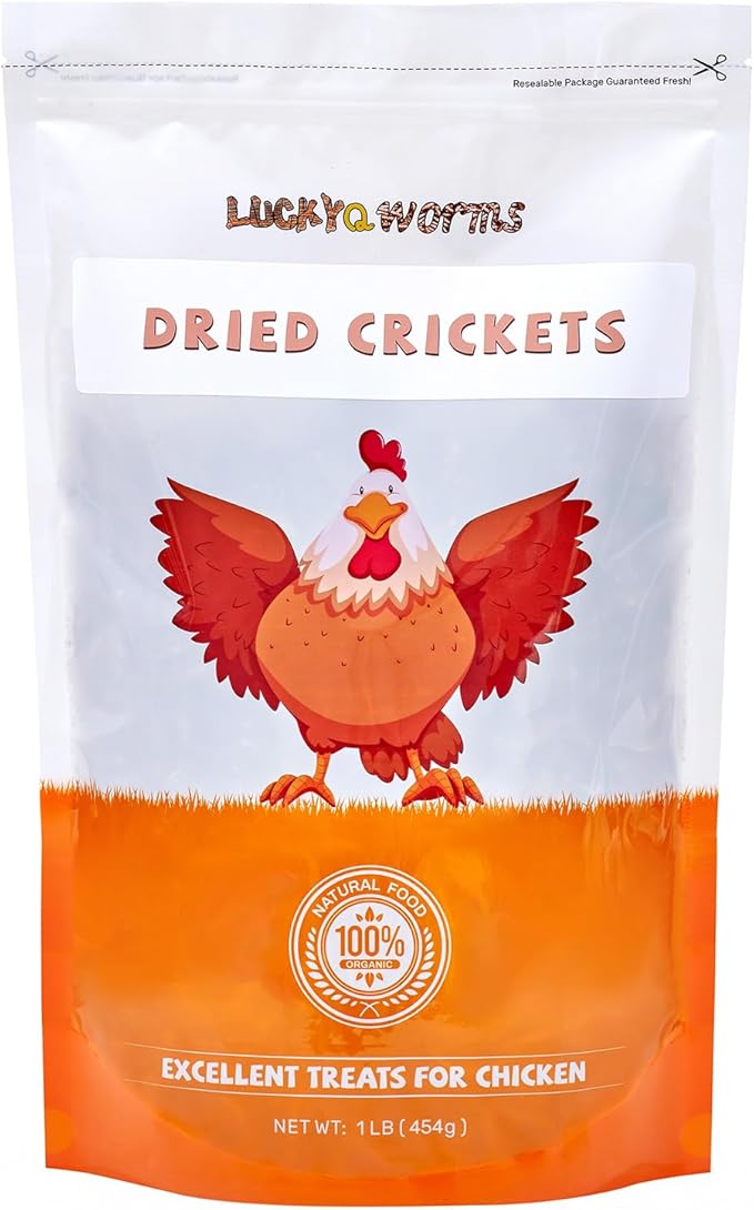 Dried Crickets 1 lb for Chickens, Wild Birds, Hedgehogs, Reptiles, Lizards, Bearded Dragons, Fish, Turtles - High Protein Natural Insect Food Resealable Bag