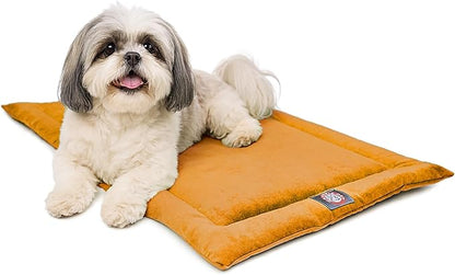 Majestic Pet Orthopedic Memory Foam Dog Crate Mat - Plush Pet Bed Pad for Crates & Kennels | USA Crafted | 24"x18" Villa Orange