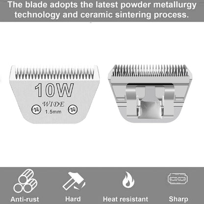 4PCS Wide Blades for Dog Grooming Blades Compatible with Andis,Oster A5,Wahl km10 Dog Clippers Stainless Steel Blades for Animal Dog,Cat,Horse,Silver,Size #10W+30W+5FW+7FW