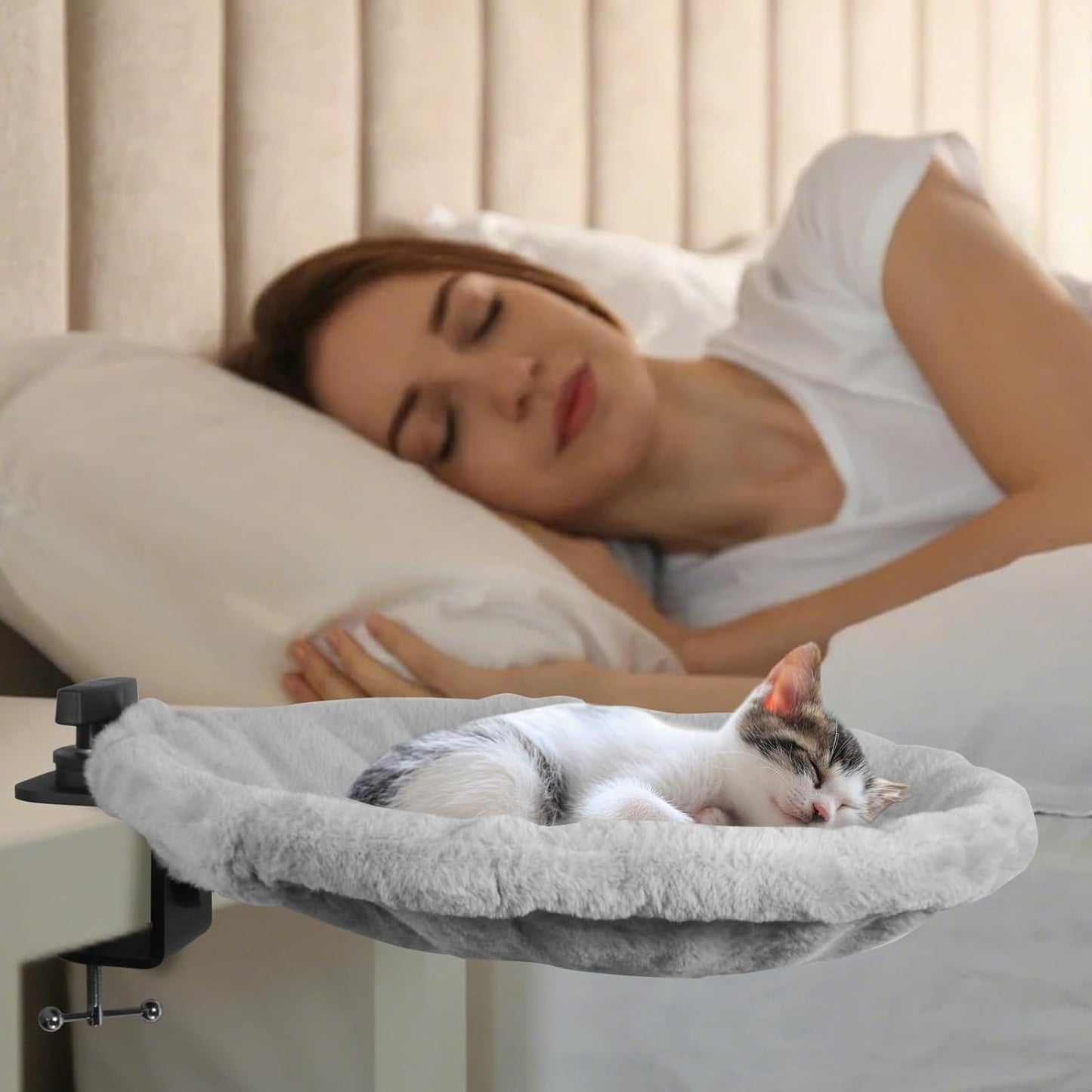 Cat Desk Bed-2 Covers Cats Bed Desk, Two Washable and Removable Covers Perch, Cats Bed for Desk - Office & Home, Supports Up to 40 lbs