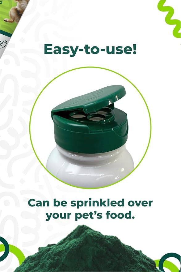 Spirulina-Based Powder for Pets Produced in The Atacama Dessert - Natural Supplement Nutrient-Rich, Essential Amino Acids & Prebiotics - 3 oz