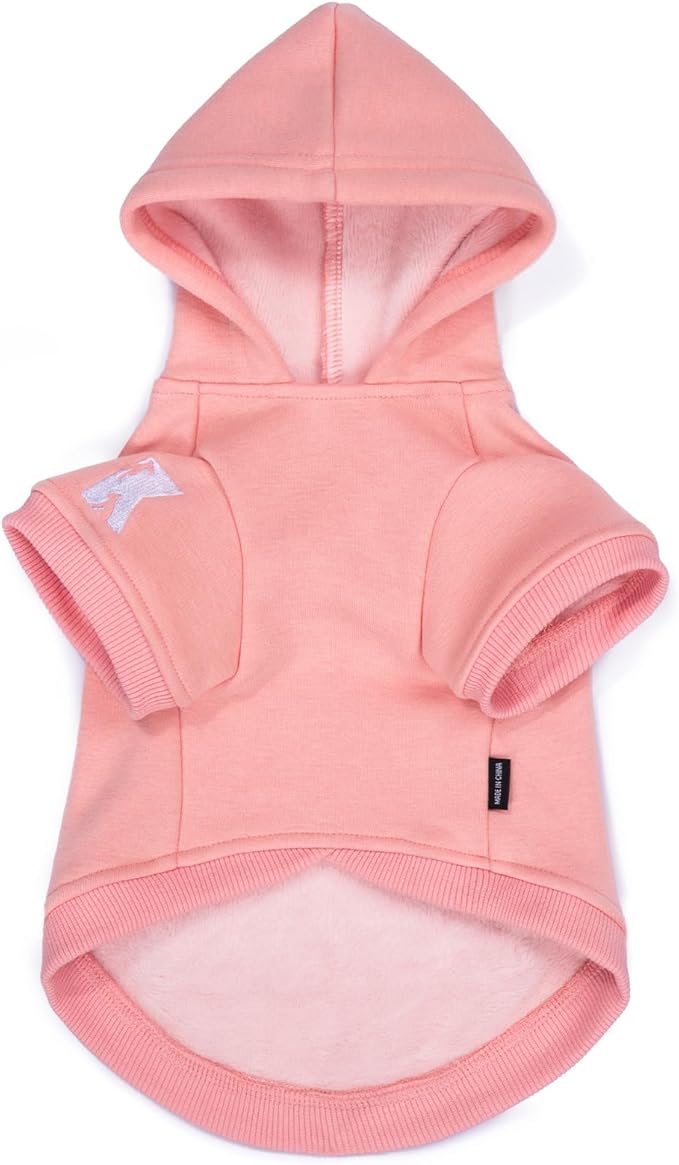 Koneseve Dog Hoodie - Fleece Warm Sweater with Pocket, Soft Clothes for Daily Wear, Basic Hooded Sweatshirts, Winter Coat Clothing, Comfort Tee Shirt Fit for All Breeds Pet - Pink - 3XL