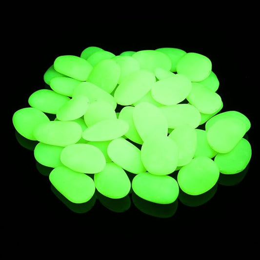 Shiny Stone Glow in The Dark Pebbles,Decorative Glow Stones,Fish Tank Aquarium Gravel,Glow Pebbles for DIY Garden Gifts Decoration(Big Size, 3-4cm, 400g/14.1oz) (Yellow)